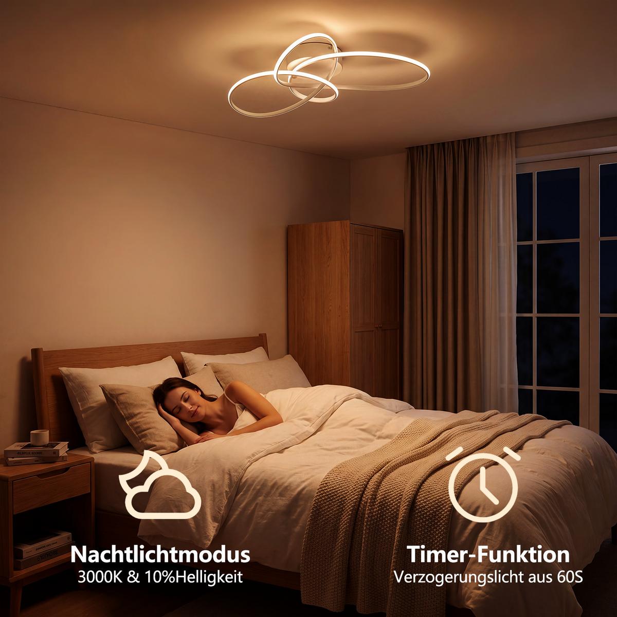 LED DECKENLEUCHTE Nythveth 52,5/35,5/11,5 cm - Weiß, Kunststoff/Metall (52.5/35.5/11.5cm) - ZMH