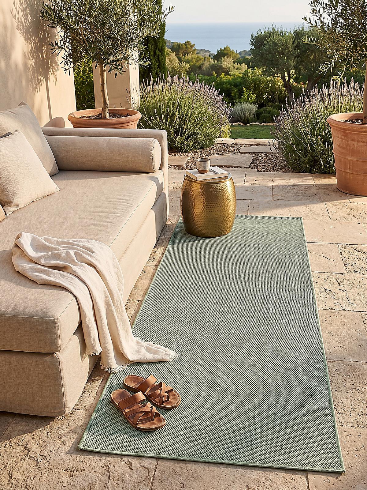 TEPPICHLÄUFER Uni BORNO Polypropylen Grün 80 x 150 cm - Grün, Textil (80/150cm) - KADIMA DESIGN