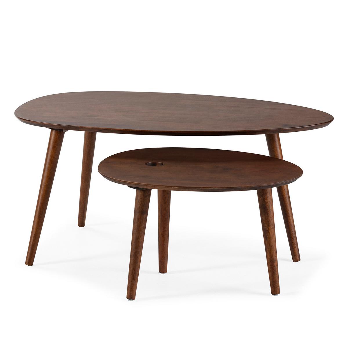 COUCH-/BEISTELLTISCH-SET Eclipse Walnussfarbe - Wildeiche, Holz (45/100/60cm) - VS Venta-stock