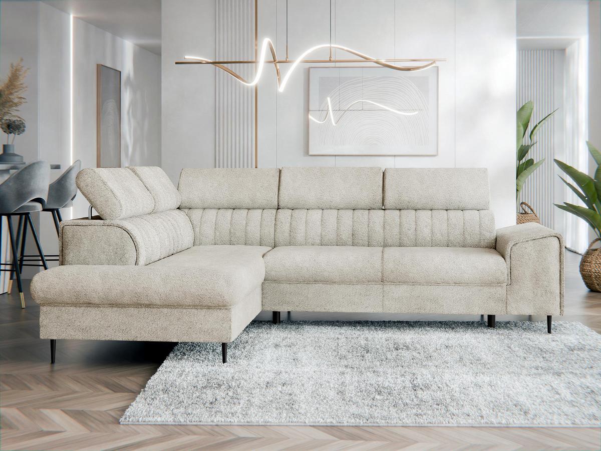 ECKSOFA Kadurin, Seite: Links - Schwarz/Naturfarben, Holz/Kunststoff (276/206cm) - MIRJAN24
