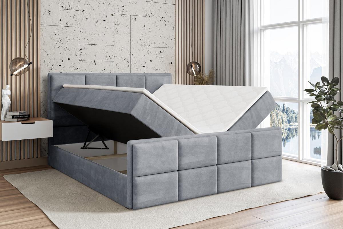 BOXBETT NOVA-Z - 120 x 200 - H4 - Grau - Grau, Holzwerkstoff (120/200cm) - ALTDECOR