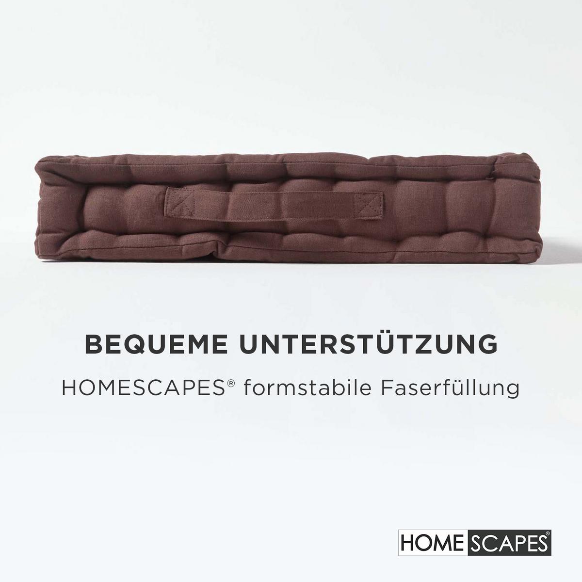 SITZKISSEN braun 40/40/8 cm – Bodenkissen unifarben - Braun, Textil (40/40/8cm) - Homescapes