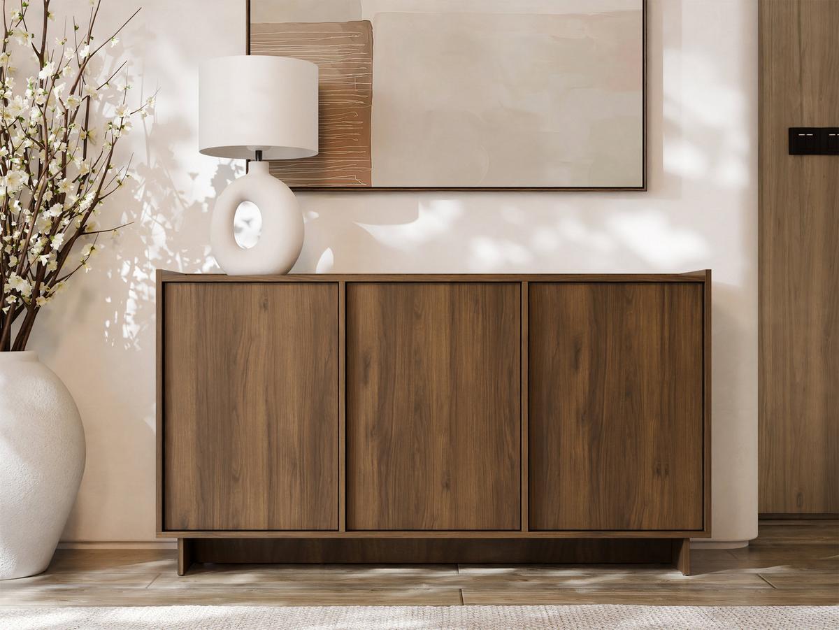 SIDEBOARD Yasumi K147 - Nussbaumfarben/Schwarz, Holzwerkstoff/Kunststoff (147/82/39cm) - MIRJAN24