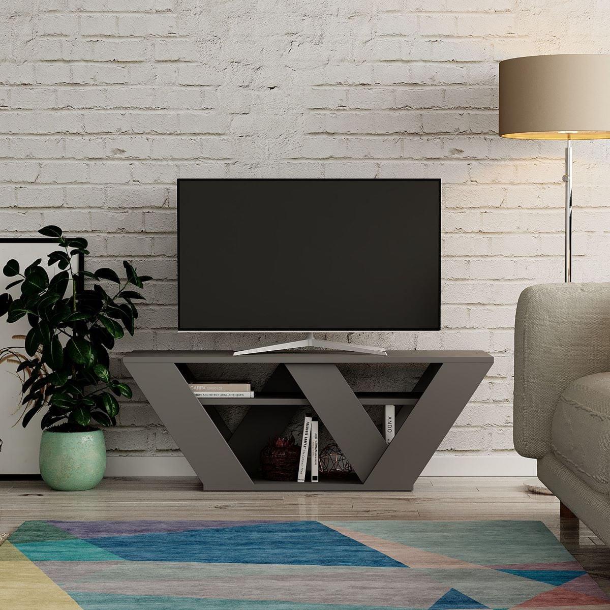 TV-MÖBEL 3 Regale L110 cm - Pipralla - Anthrazit, Holzwerkstoff (30/40/12cm) - Calicosy