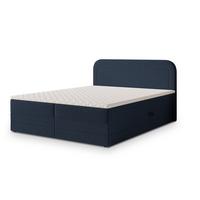 BOXBETT ARMEL 140x200 cm mit Matratze und Topper - Blau - Blau, Holz (140/200cm) - MASSENO