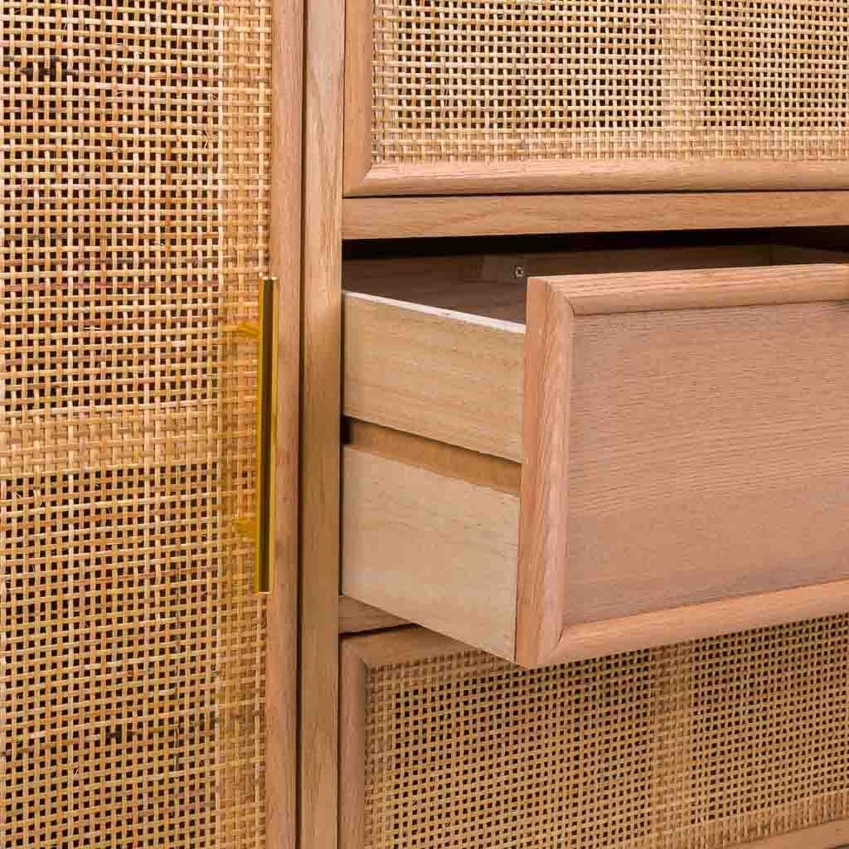 SIDEBOARD aus MDF und Gitter, Braun, 120x41x81 - Braun, Holz (120/40.5/81cm) - Wanderlust