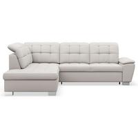 ECKSOFA Jamaal Creme linksseitig - Creme/Schwarz, Textil (258/212cm) - Selsey