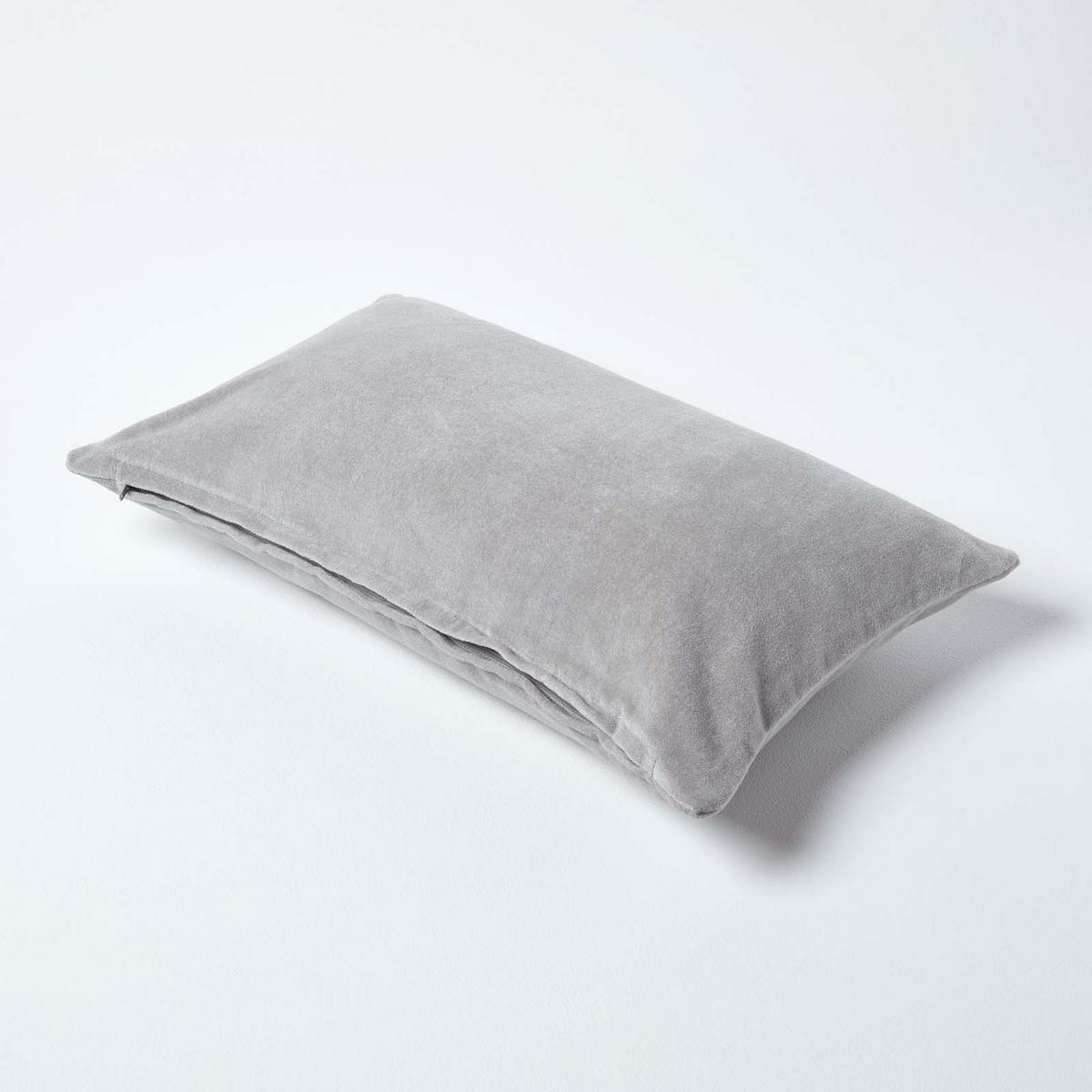 KISSENHÜLLE Baumwollsamt grau 30/50 cm - Hellgrau, Textil (30/50cm) - Homescapes