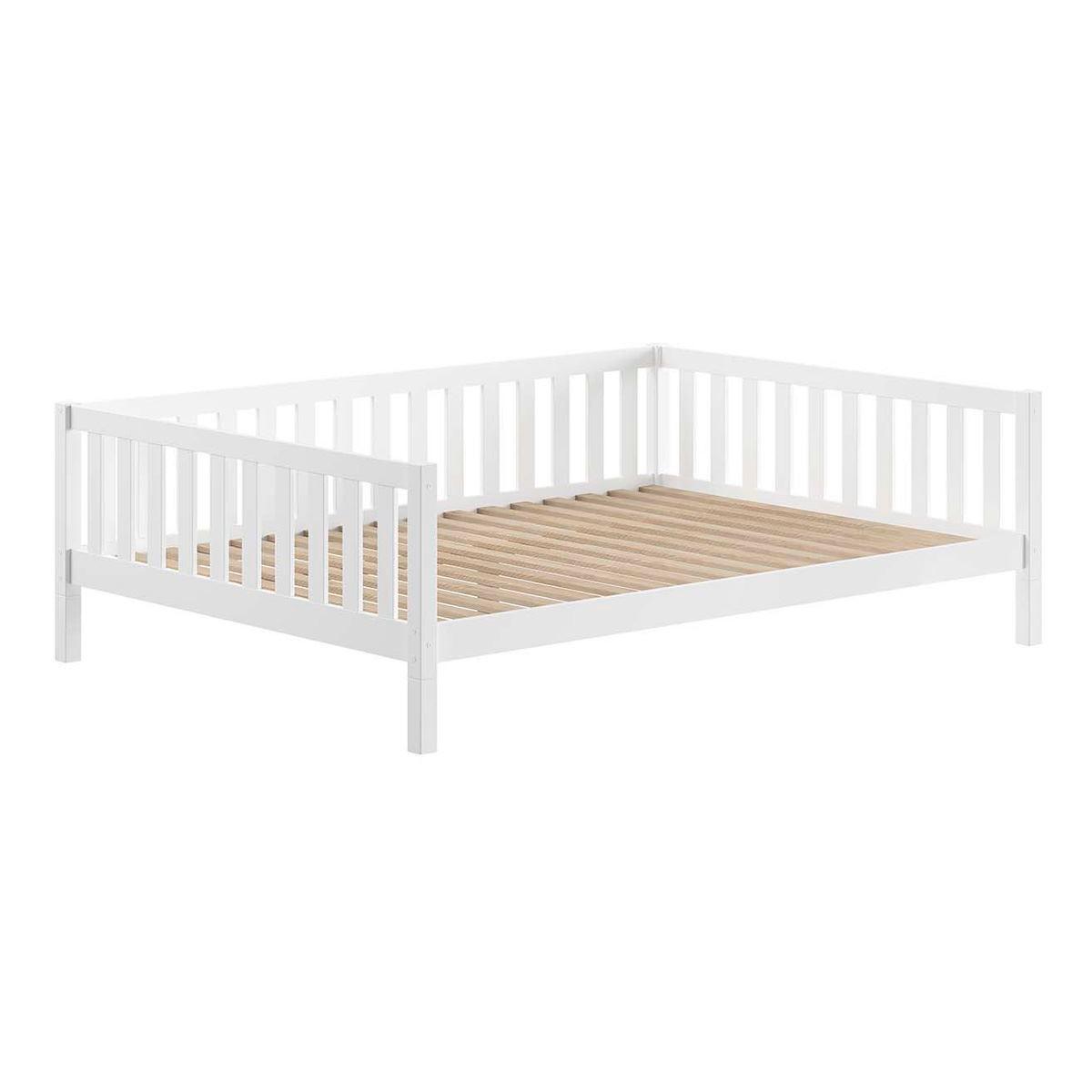 TAGESBETT Kapua 140x200 mit Rausfallschutz Kiefer Massivholz weiß - Weiß, Holz (140/200cm) - 58aufmkessel