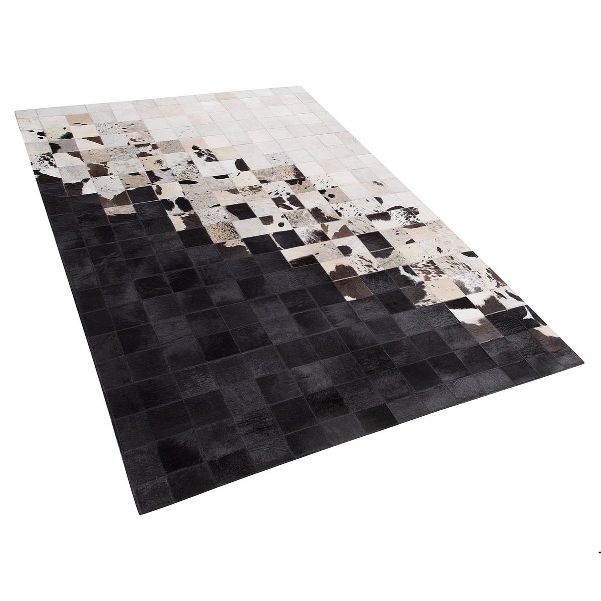 KURZFLOR-TEPPICH Kemah 200/140 cm - Schwarz, Fell (140/200cm) - Beliani