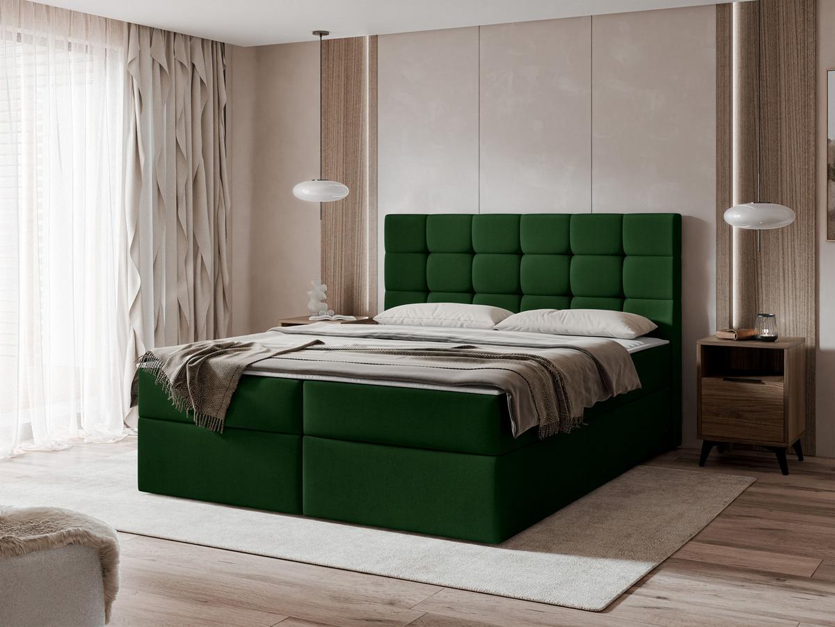BOXBETT Luanda - H3 - Grün, Holzwerkstoff/Textil (160/200cm) - MIRJAN24