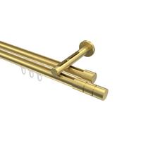 GARDINENSTANGE INNENLAUF Siteno Elanto 320 cm (geteilt in 2 x 160 cm), 2-läufig, 20 mm Ø Messing-Optik - Messingfarben, Metall (320cm) - INTERDECO