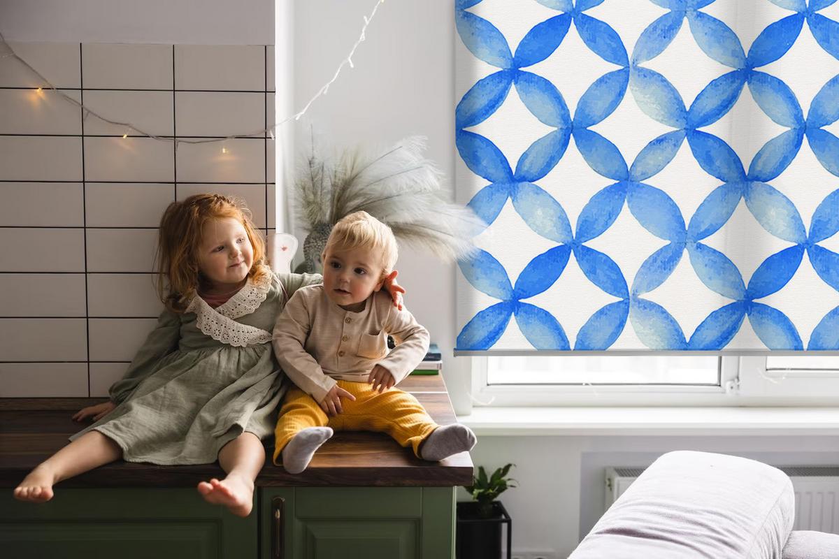 INNENROLLO - Fensterrollo - Rollo - 80x180 cm - Sternmuster - Blau, Kunststoff (80/180/0.5cm) - TULUP