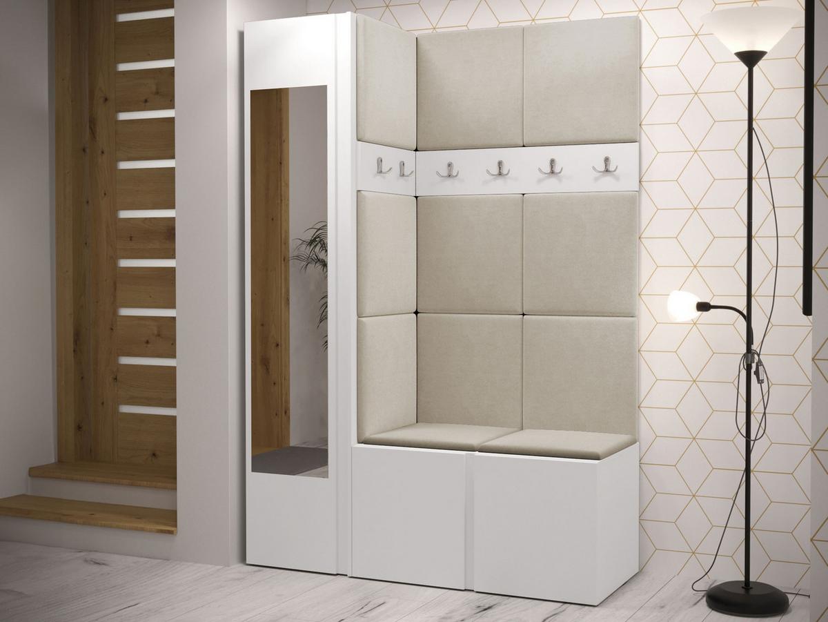 GARDEROBEN-SET Orion X - Beige/Weiß, Holzwerkstoff/Kunststoff (124/186/46cm) - MIRJAN24