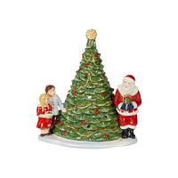 DEKOFIGUR SANTA AM BAUM Christmas Toys bunt - Multicolor, Keramik (10/15/10cm) - Villeroy & Boch