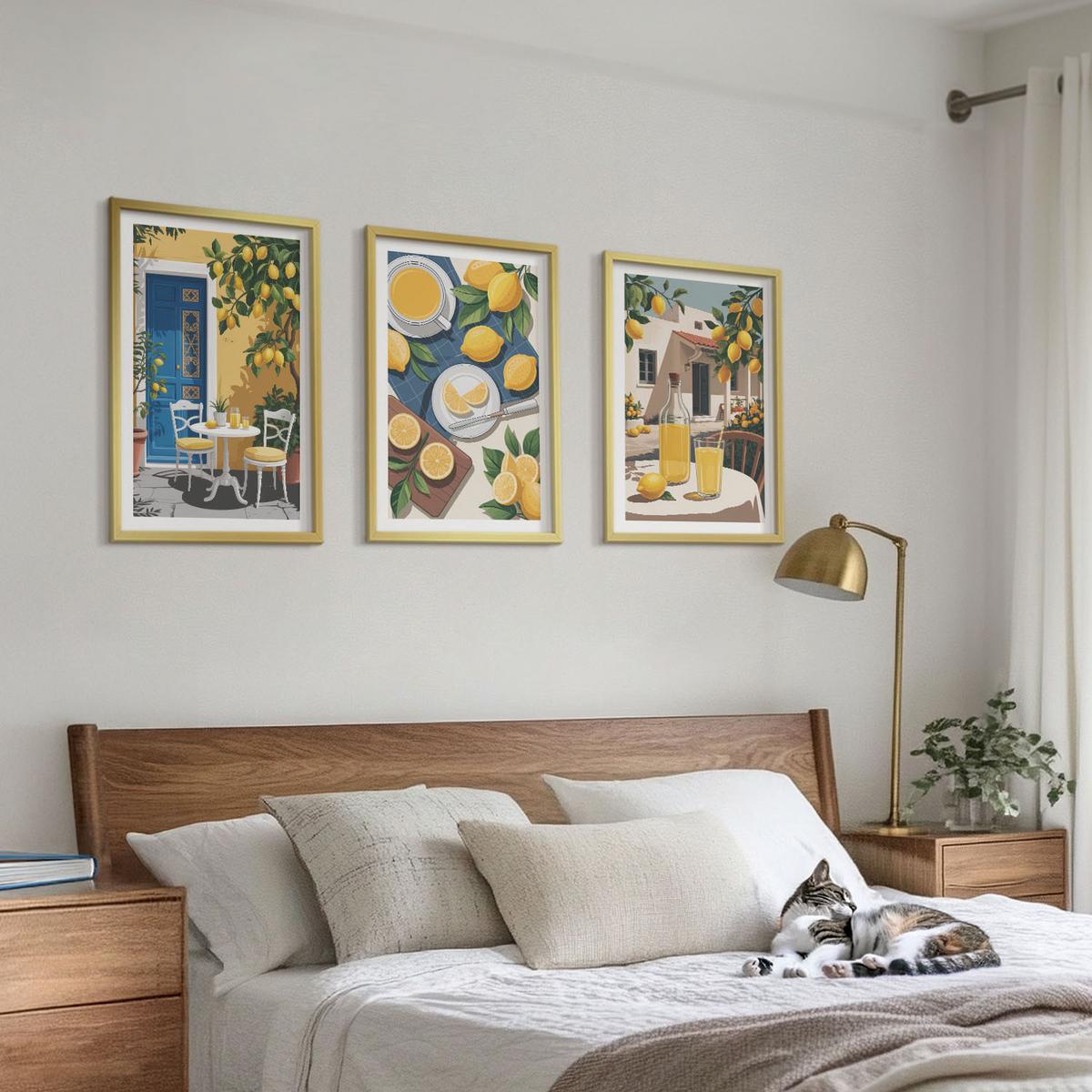 BILDER SET 3er Set - 40x60 cm Goldrahmen - Patio Sun Limonade - Goldfarben, Kunststoff (40/60cm) - TULUP