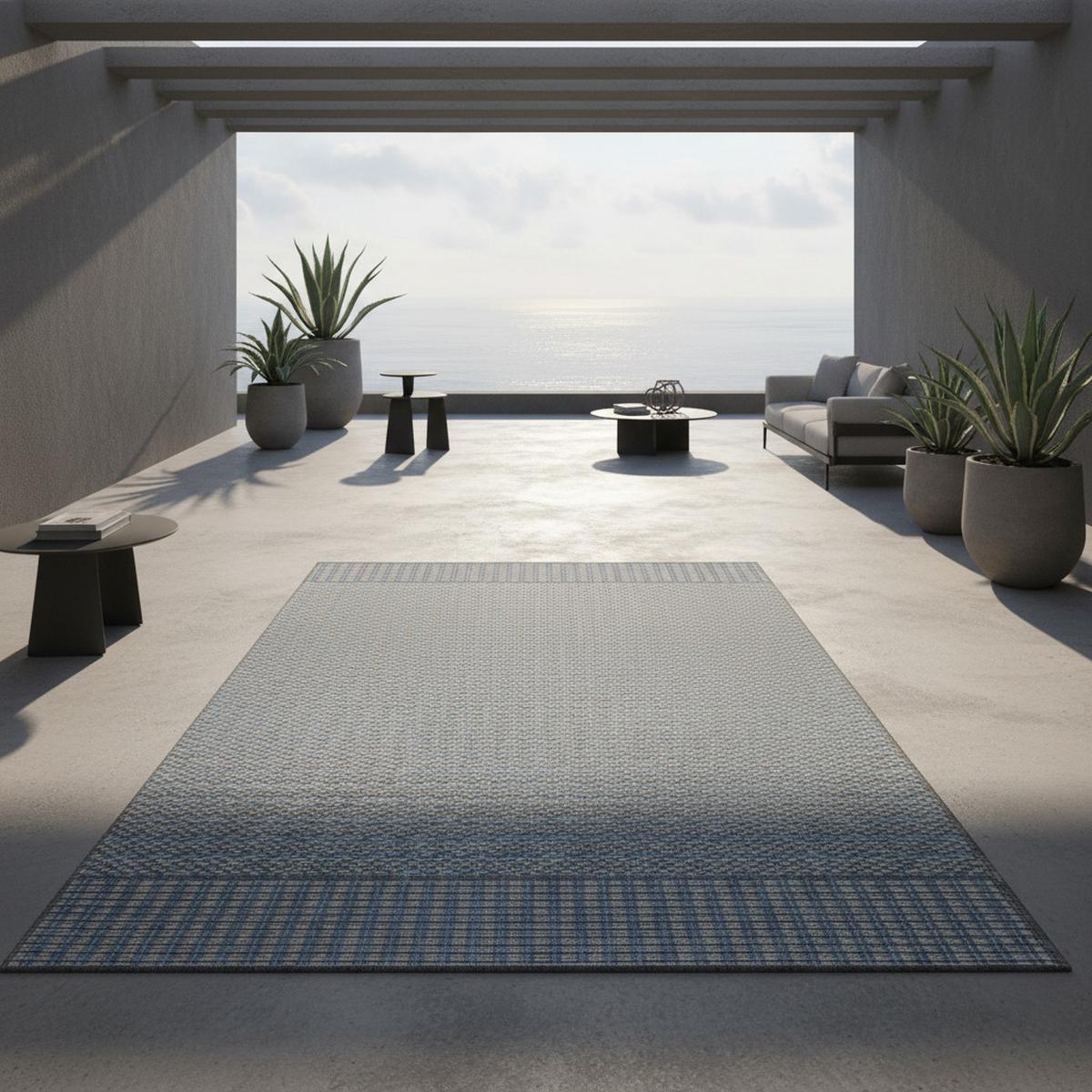 TEPPICH Outdoor SARNTAL in Grau, im Vintage-Stil, 120 x 170 cm - Grau, Textil (120/170cm) - KADIMA DESIGN