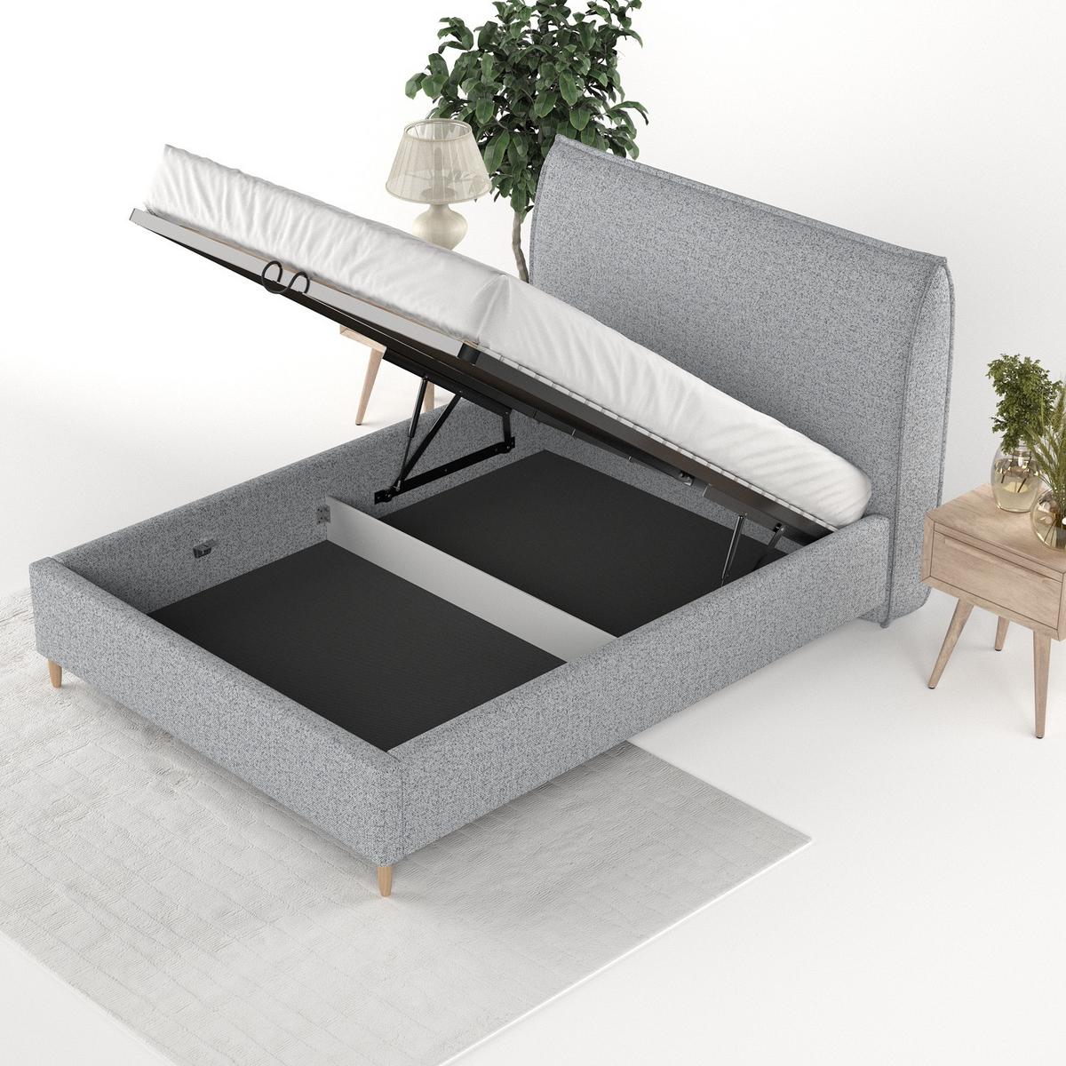 POLSTERBETT Mira 180/200 cm Grau im Riva Stoff - Naturfarben/Grau, Holz/Holzwerkstoff (180/200cm) - AltaBeds