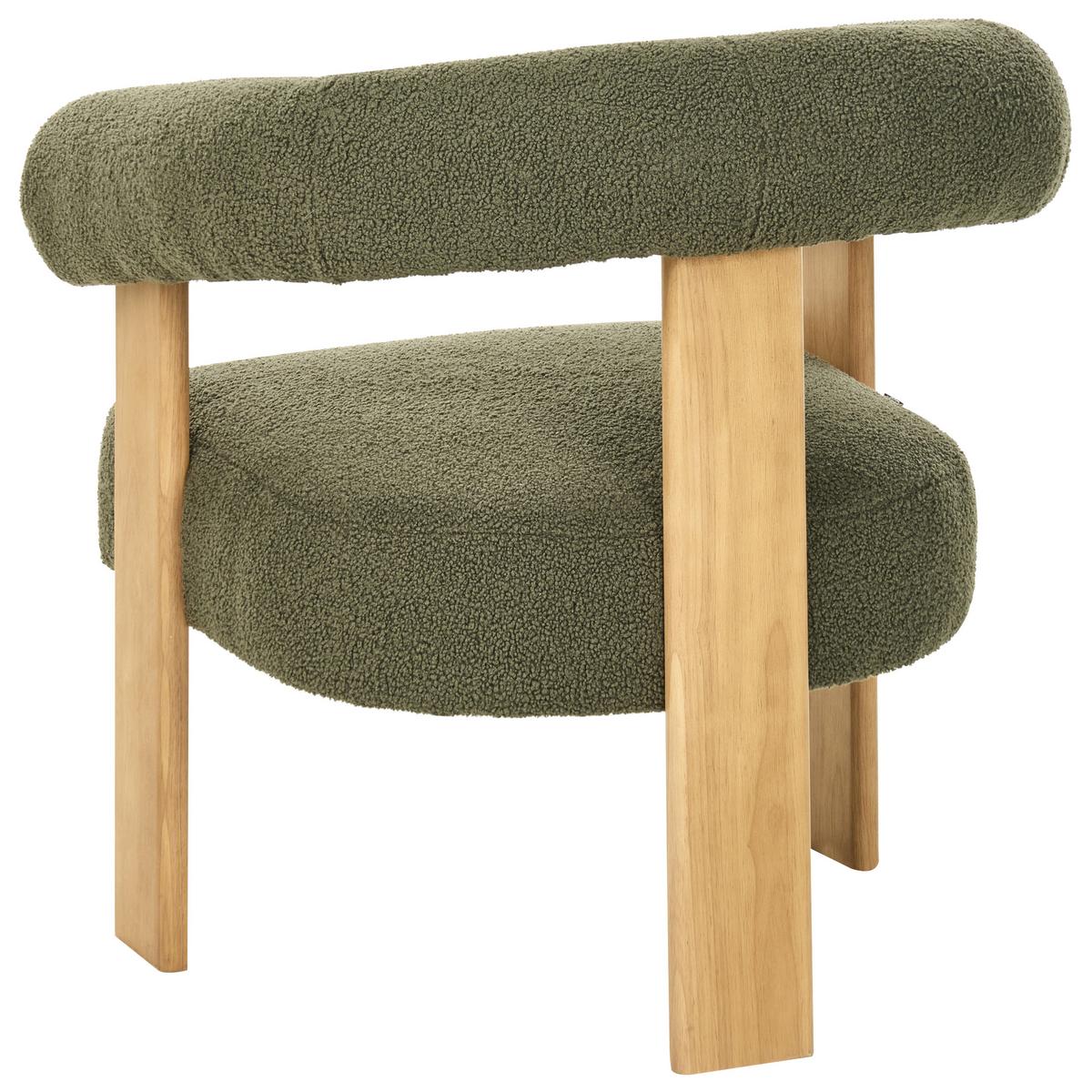 SESSEL Bouclé Grün/Hellbraun Ilbro - Braun/Grün, Textil (77/76/68cm) - Beliani