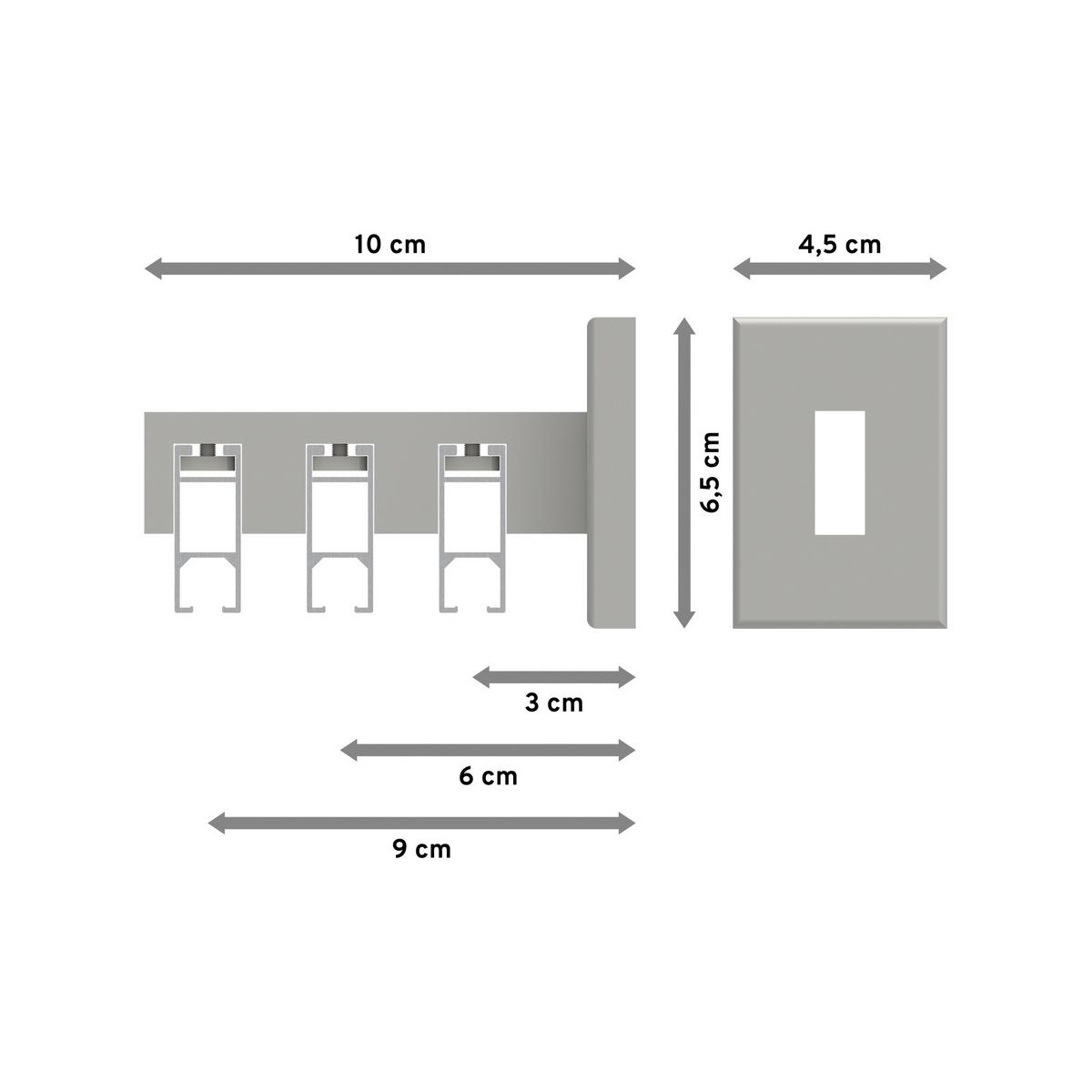GARDINENSTANGE INNENLAUF Smartline Lox 260 cm (geteilt in 2 x 130 cm), 3-läufig, 14x35 mm Weiß - Weiß, Metall (260cm) - INTERDECO
