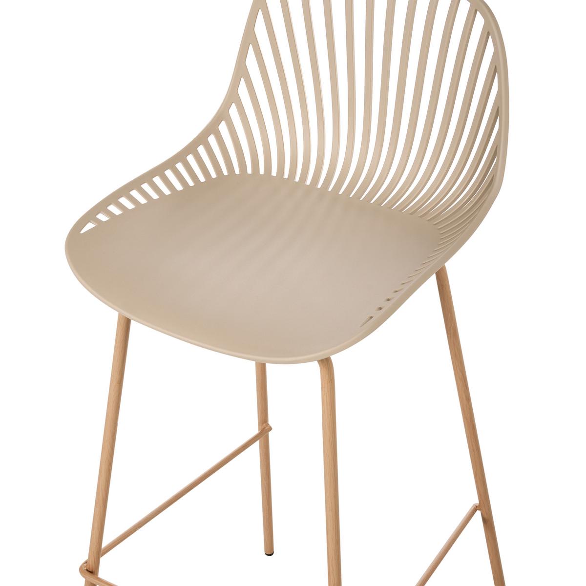 SET mit 4 Barstühlen Beige Kleve - Hellbraun/Beige, Kunststoff (46/103/48cm) - Beliani