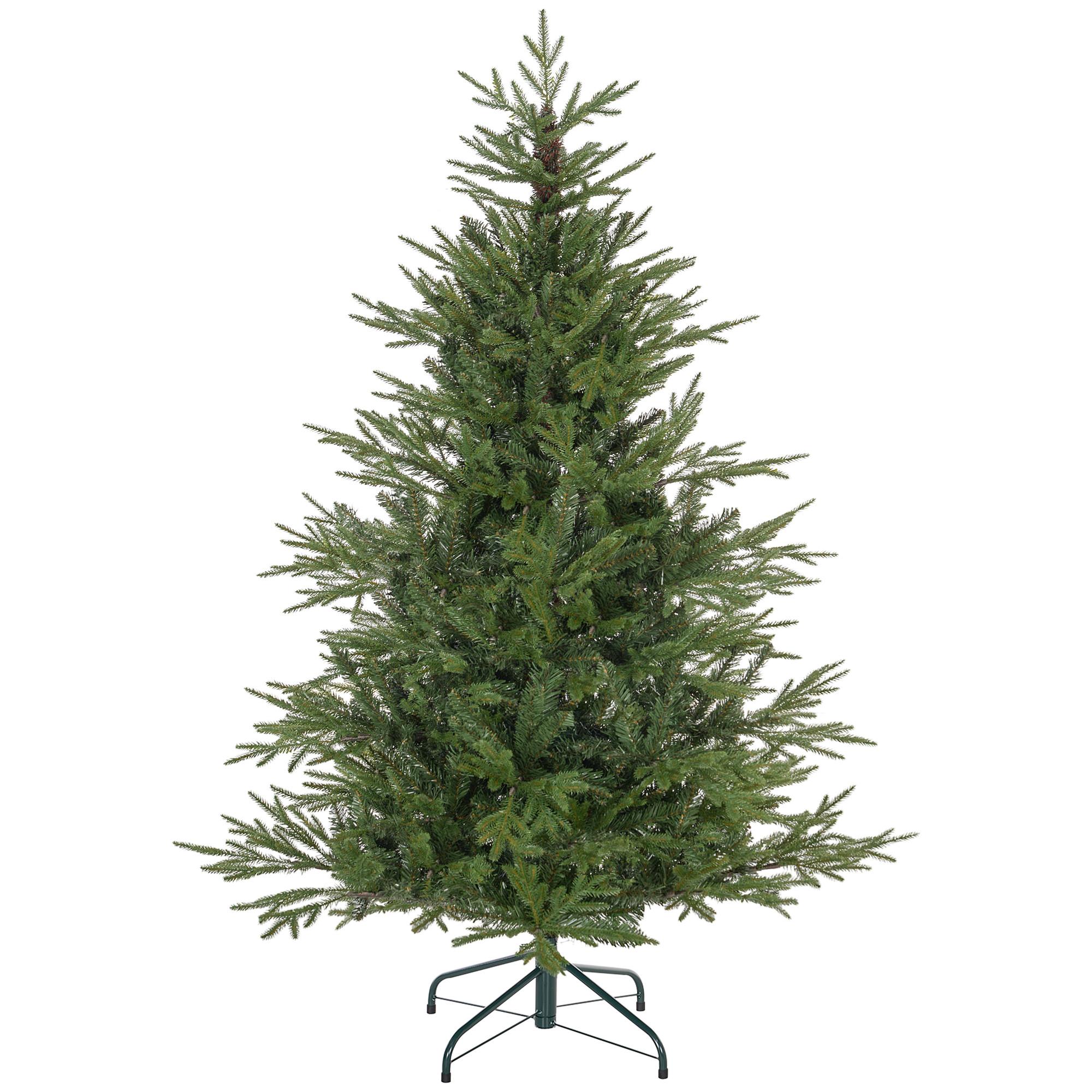 KÜNSTLICHER Weihnachtsbaum, 150 cm Christbaum mit 1724 Spitzen, Metallständer - Grün, Kunststoff (150cm) - HOMCOM