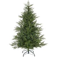 KÜNSTLICHER Weihnachtsbaum, 150 cm Christbaum mit 1724 Spitzen, Metallständer - Grün, Kunststoff (150cm) - HOMCOM