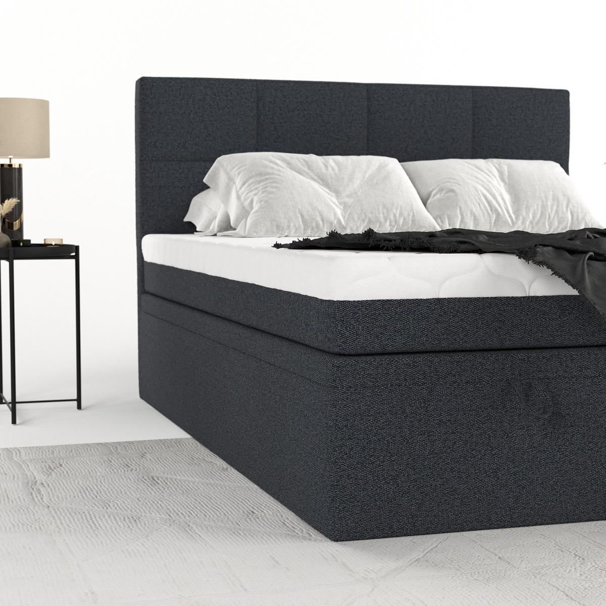 BOXBETT Tessa 180/200 cm Anthrazit im Riva Stoff - Anthrazit/Schwarz, Holz/Holzwerkstoff (180/200cm) - AltaBeds