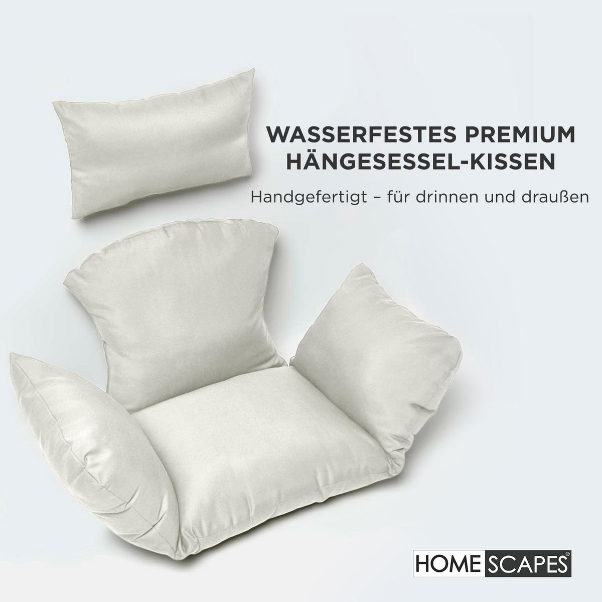 HÄNGESESSEL-KISSEN wetterfest mit Kopfstütze - Naturfarben, Textil (110/15/112cm) - Homescapes