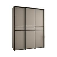 SCHWEBETÜRENSCHRANK 235,2/190/60 3-türig - Kaschmir/Schwarz, Holz/Metall (190/235.2/60cm) - MÖBEL KRYSPOL