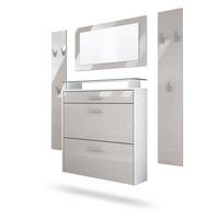 GARDEROBE Malea Front in Sandgrau Hochglanz - Sandfarben, Holzwerkstoff (180/180/23cm) - Vladon