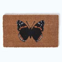 FUSSMATTE Schmetterling, Kokos 45/75 cm - Naturfarben, Naturmaterialien (45/75cm) - Homescapes