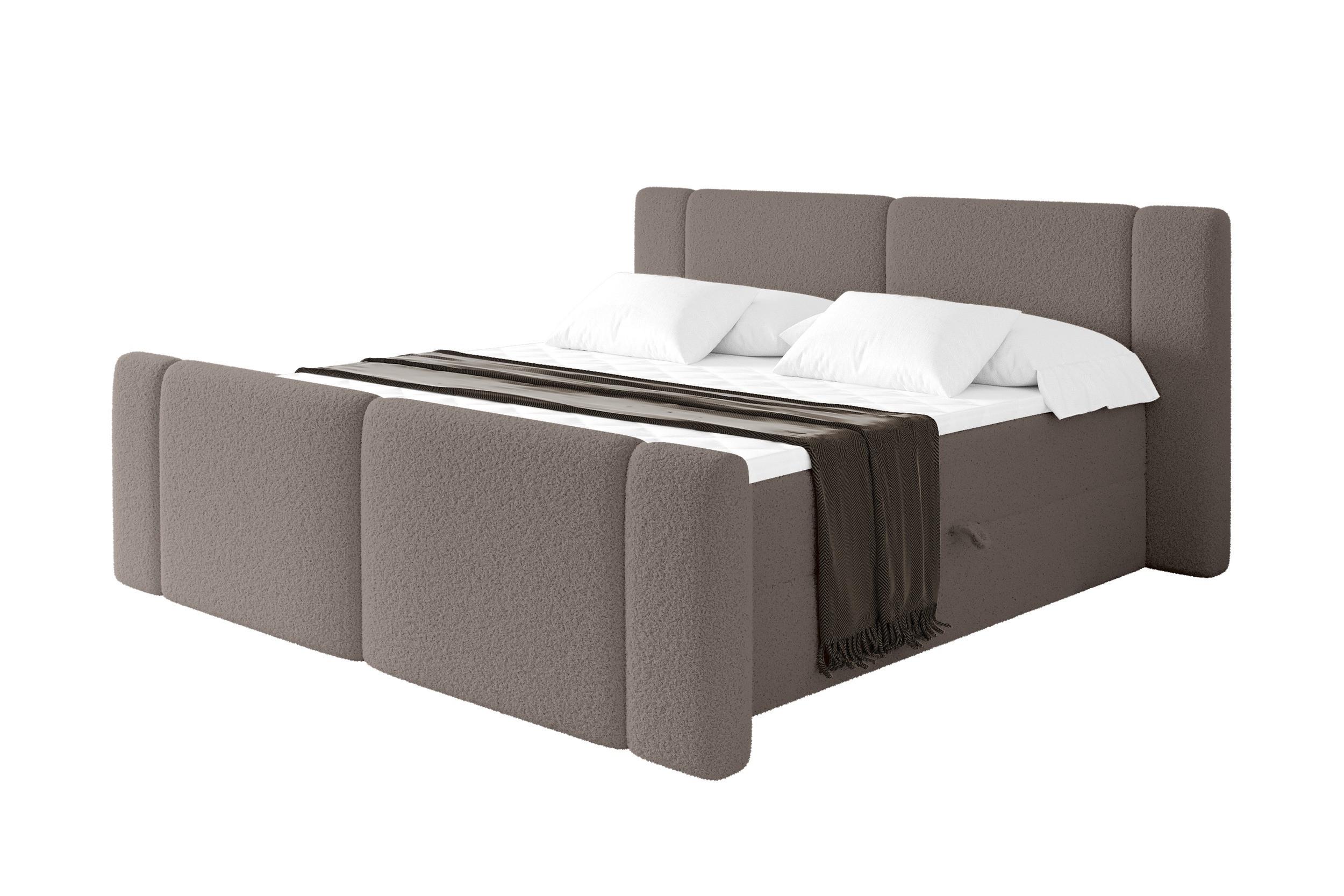 BOXBETT mit Matratze H4 - EVON Zanozek - 200x200 cm Braun - Braun, Holzwerkstoff (200/200cm) - ALTDECOR