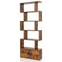 BUCHERREGAL Standregal mit Türen Braun - Braun, Holz (70/183/23cm) - COSTWAY