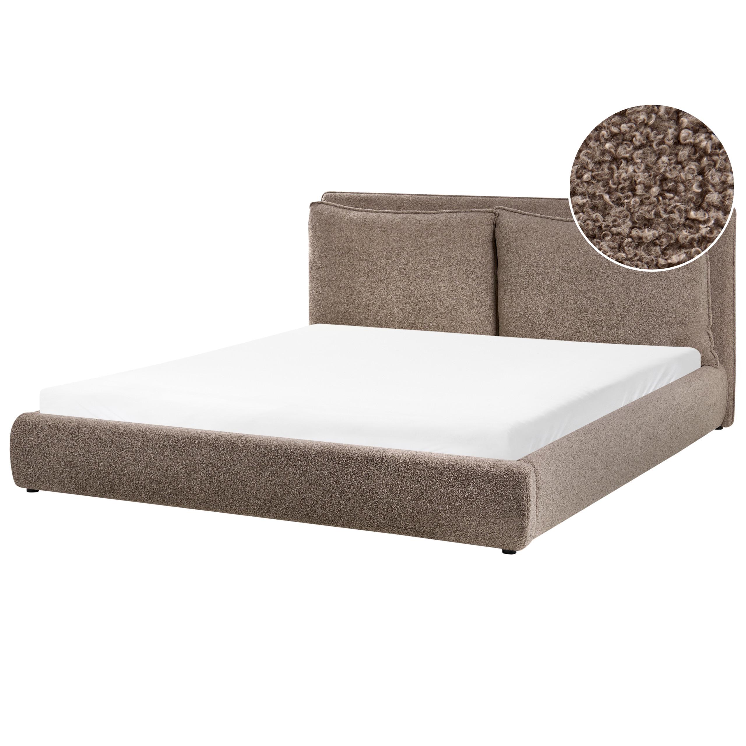 BETT mit Lattenrost 180/200 cm Braun Bajonna - Schwarz/Braun, Textil (180/200cm) - Beliani