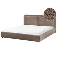 BETT mit Lattenrost 180/200 cm Braun Bajonna - Schwarz/Braun, Textil (180/200cm) - Beliani