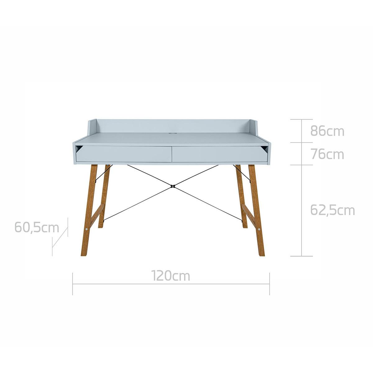 SCHREIBTISCH Lotta Blau - Blau, Holzwerkstoff (60/120/86cm) - Petits-meubles