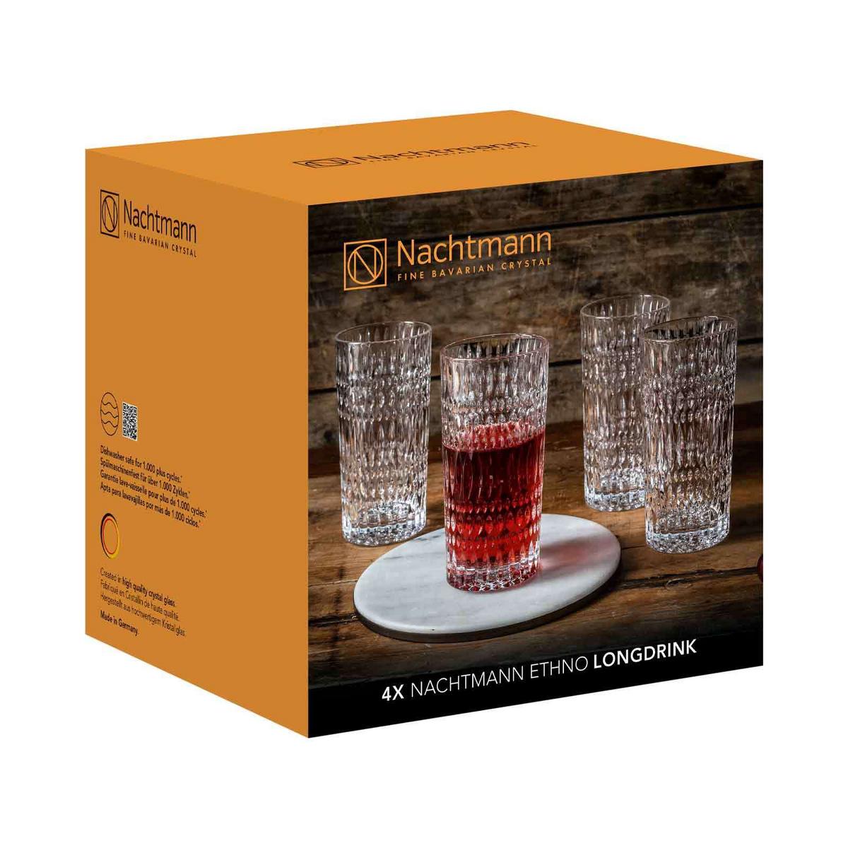 LONGDRINKGLÄSER Ethno transparent 420 ml 4er Set - Transparent, Glas (0.42L) - Nachtmann