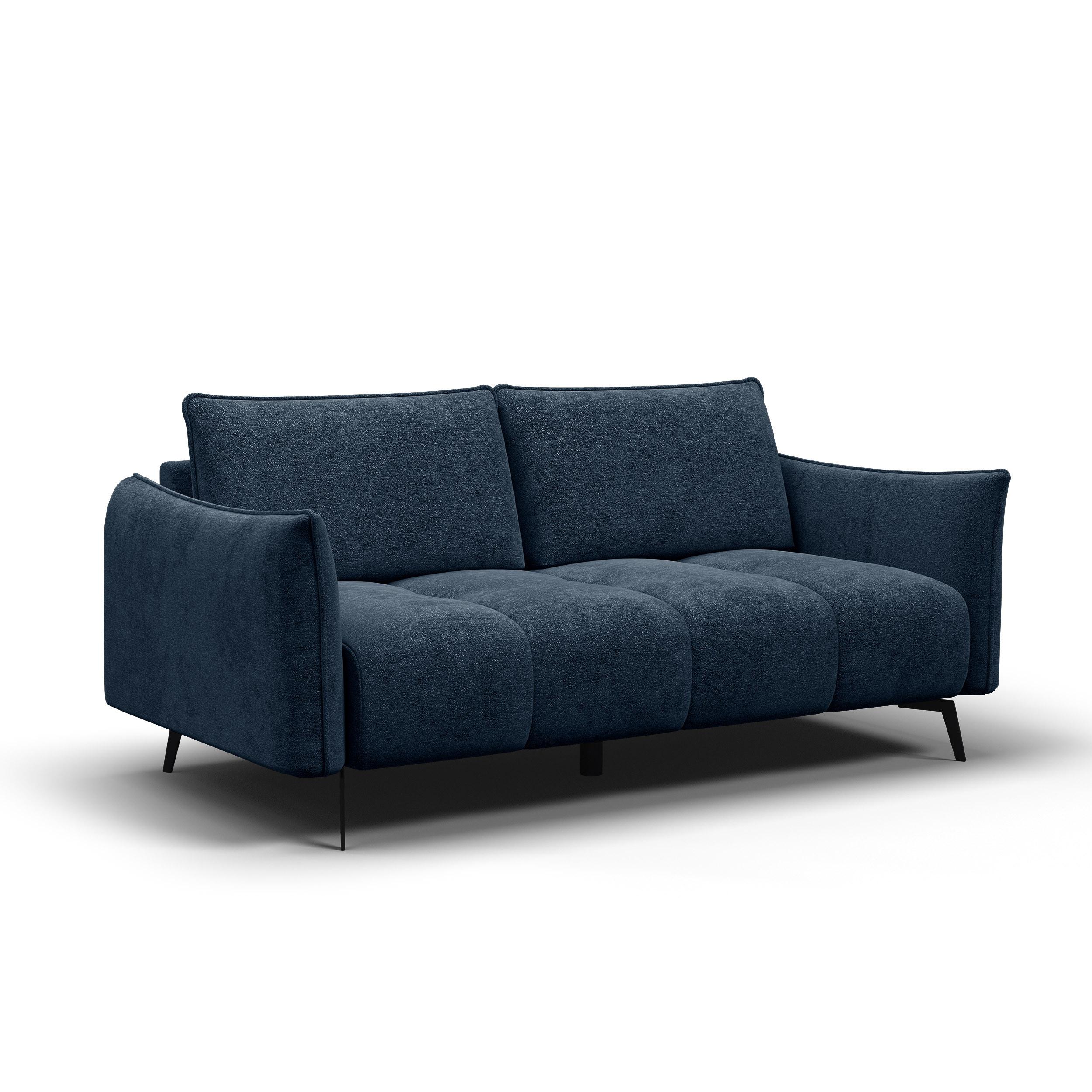 SOFA AERA 2,5-Sitzer, dunkelblau - Schwarz/Dunkelblau, Holz/Textil (187/89/96cm) - Wozimo