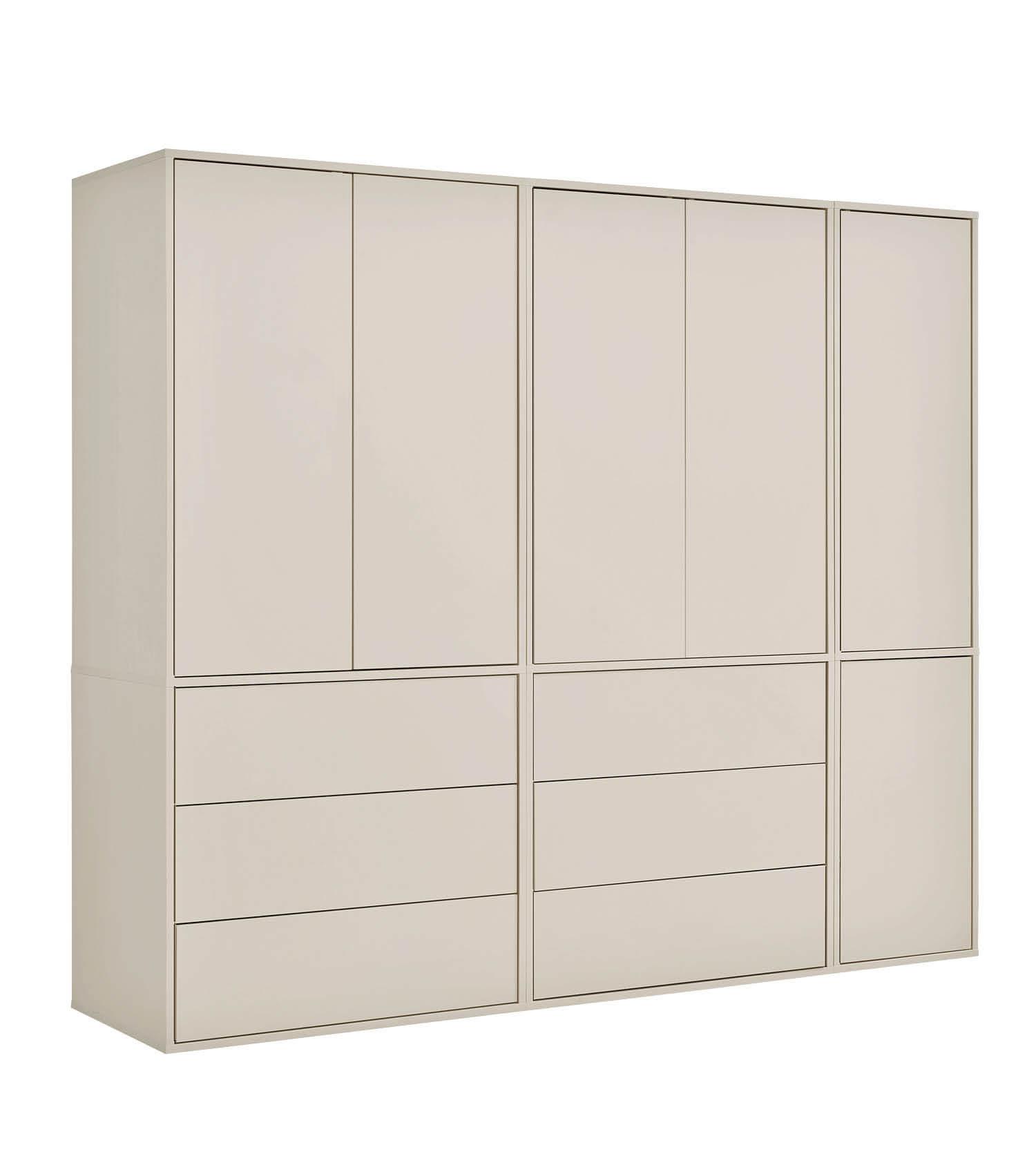 KLEIDERSCHRANK Robe - Beige, Holzwerkstoff (227/197/58cm) - Mokebo