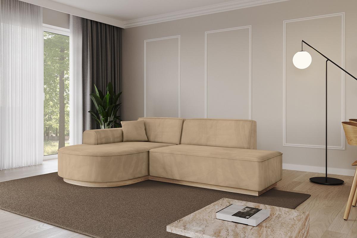 ECKSOFA Ottomane Links ARRIO-L1 - 243x171x83 cm Beige - Beige, Holzwerkstoff/Textil (243/171cm) - ALTDECOR