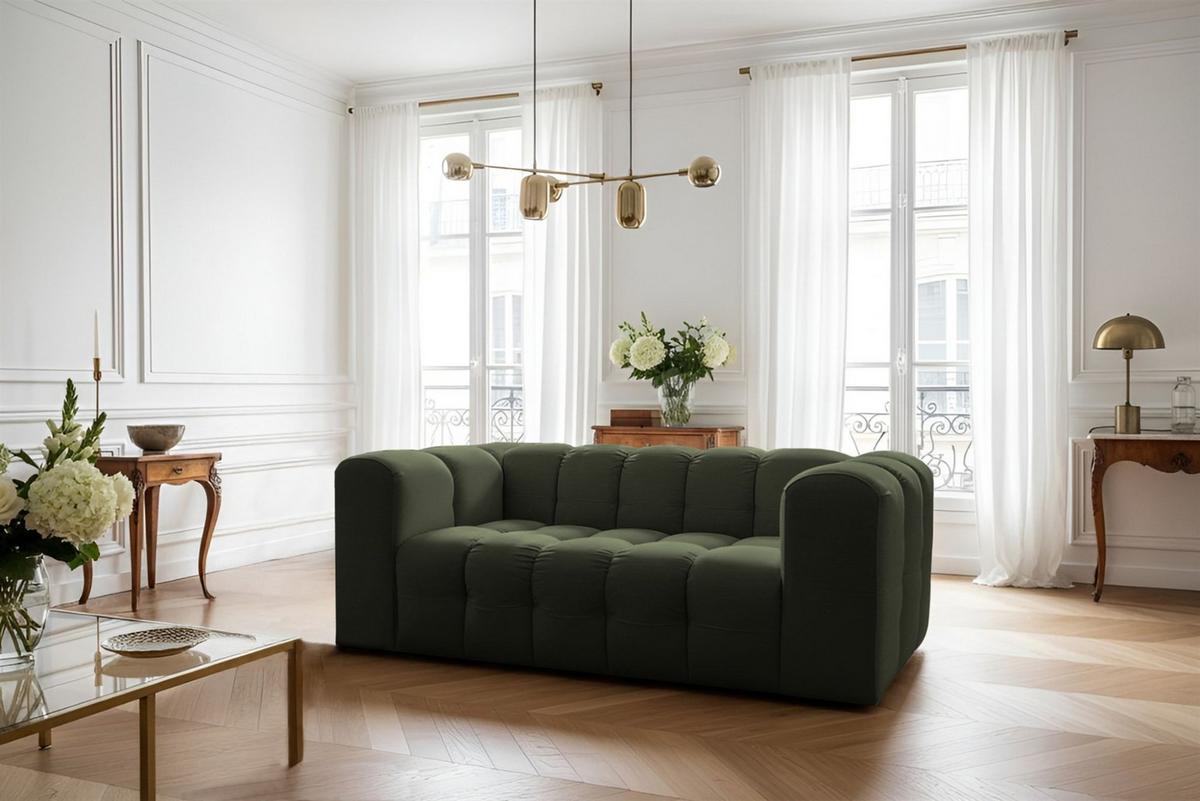 SOFASET Solvie 2-3 In Tiffani - Grün, Holzwerkstoff/Textil (230/75/106cm) - Fun Möbel