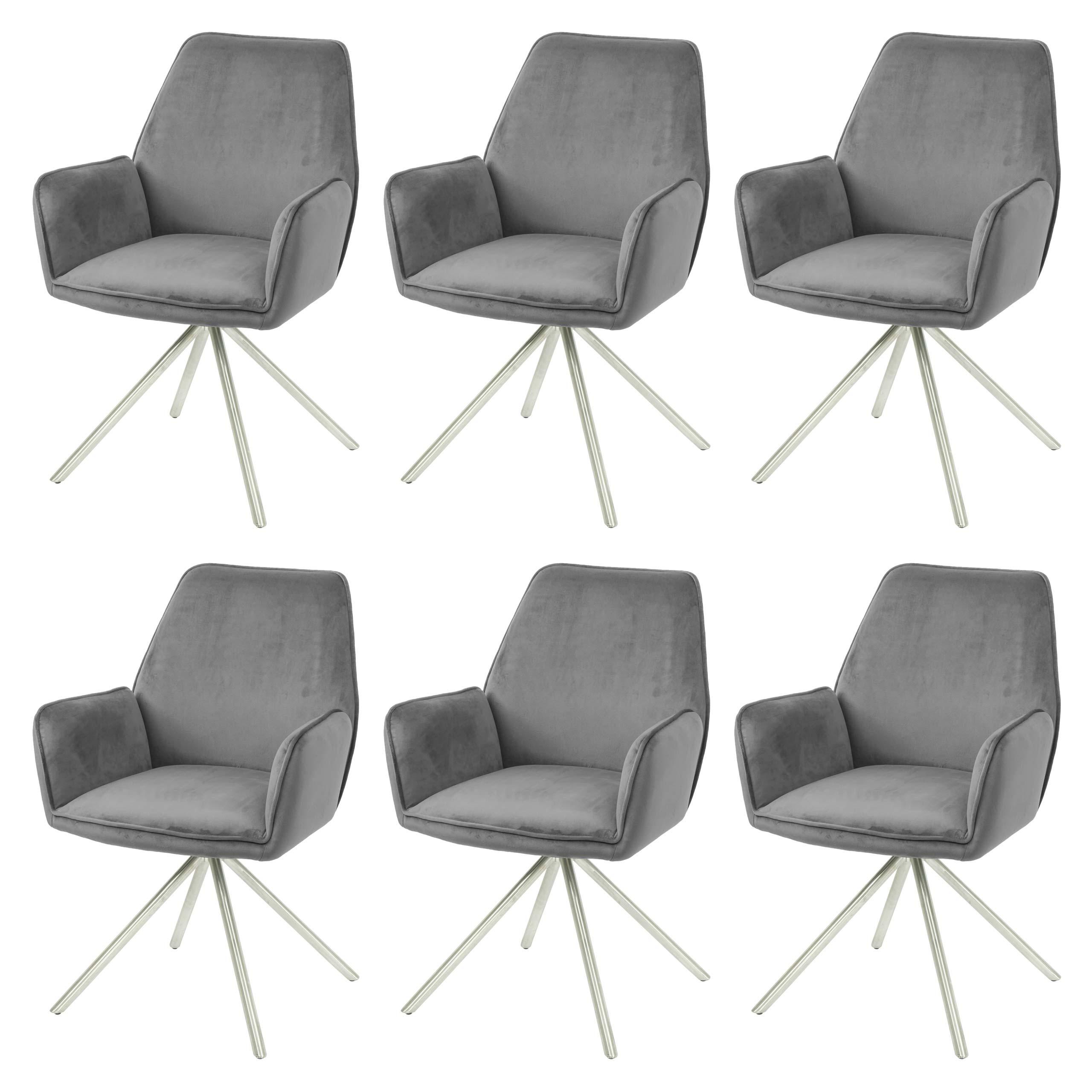 ESSZIMMERSTUHL Anthrazit, Silber 6er-Set - Dunkelgrau/Anthrazit, Textil (60/86/60cm) - MCW