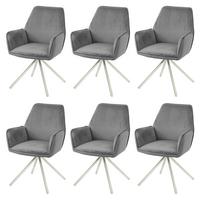 ESSZIMMERSTUHL Anthrazit, Silber 6er-Set - Dunkelgrau/Anthrazit, Textil (60/86/60cm) - MCW