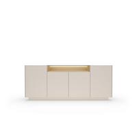 KOMMODE PORTA 203/83/39,5cm mit Schubladen 4 Türen Beige - Eichefarben/Beige, Holzwerkstoff (203/83/39.5cm) - MASSENO