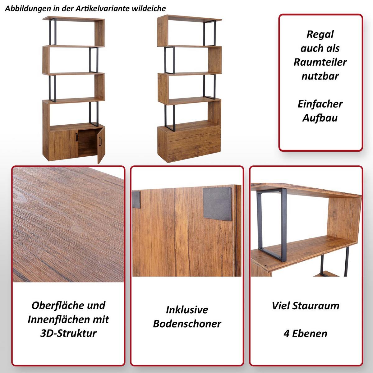 BÜCHERREGAL Eiche Dekor - Eichefarben, Holzwerkstoff (80/183/31cm) - MCW