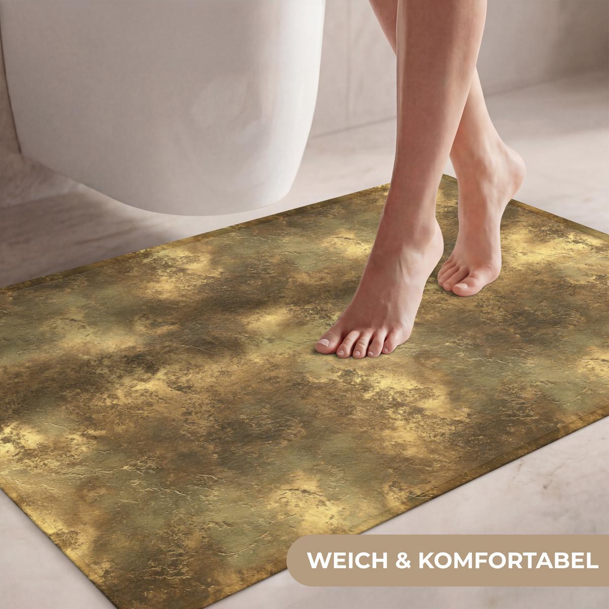 WC-VORLEGER Antik - Metallic-Look - Gold Toilettenteppich 90x60 cm - Goldfarben, Textil (90/1cm) - OnlyWow