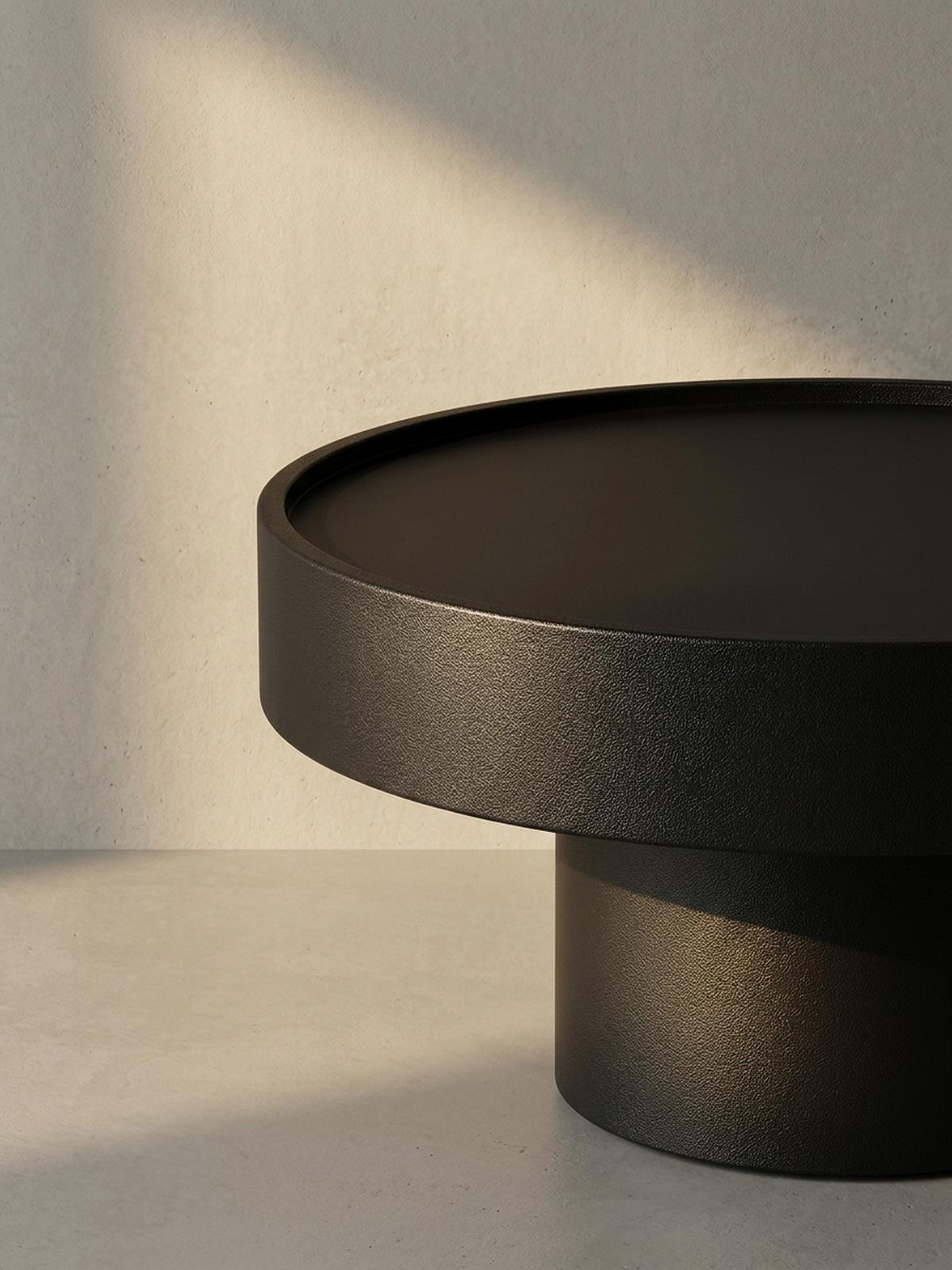 COUCHTISCH Schwarz Metall, Pilz-Design, Maße 60x60x36 cm - Schwarz, Metall (60/60/36cm) - KADIMA DESIGN