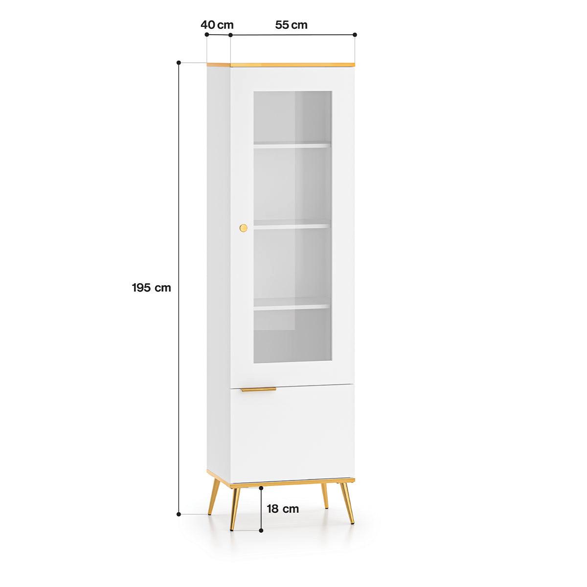 VITRINE Zora Weiß - Weiß, Holzwerkstoff (55/195/40cm) - Petits-meubles