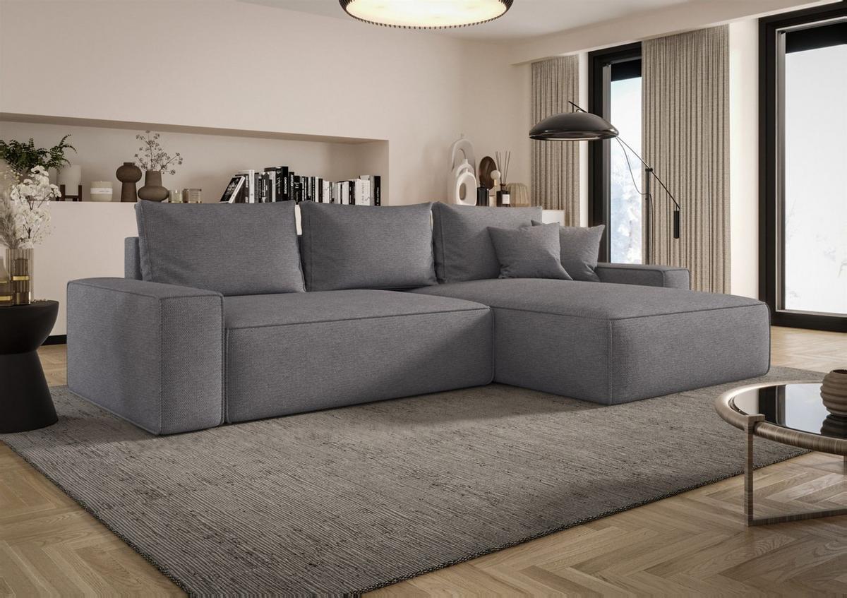 ECKSOFA Walken Mit Schlaffunktion - Grau, Holzwerkstoff/Textil (280/185cm) - Fun Möbel